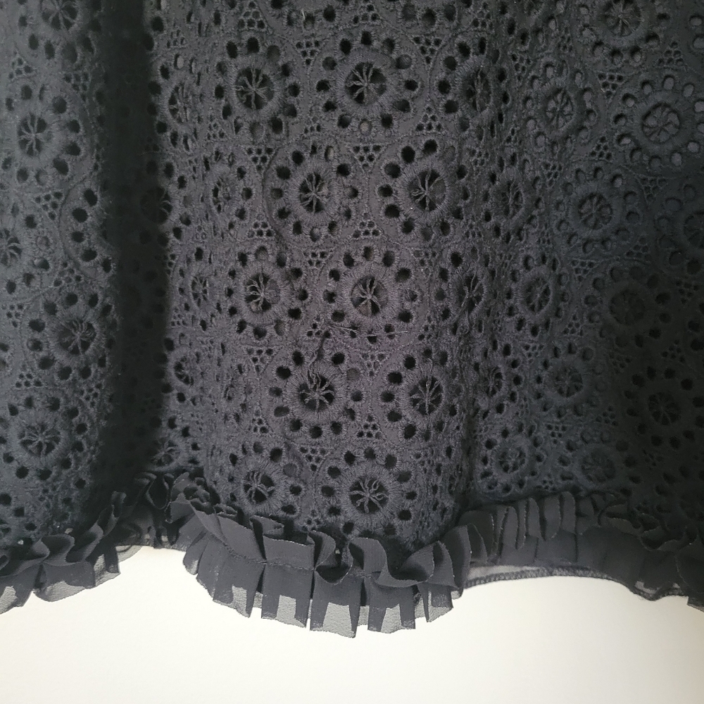 Zara Womens Black Boho Crochet Floral Mini Bohemian Dress. Size M - Picture 8 of 8